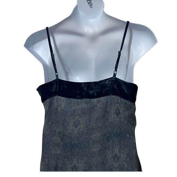 Sundance Womens 16 2-pc Midi Slip Dress Sheer Overlay Embroidered Sequin Blue - Picture 13 of 14